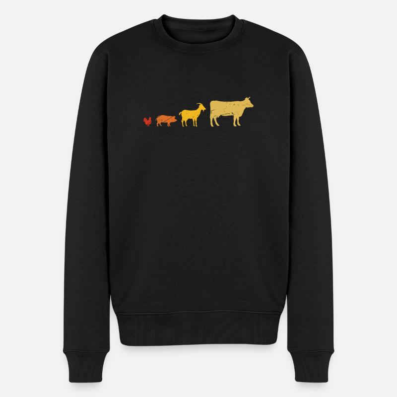 Animal de ferme rétro - Pull Premium bio Homme - noir
