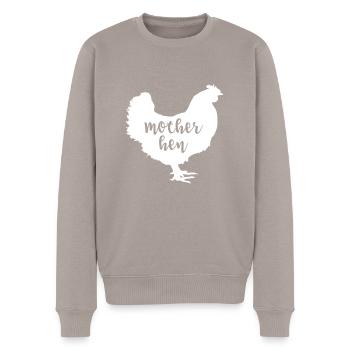 Mutter Henne - - Männer Premium Bio Pullover - Taupe - Vorne - Nico (187cm)
