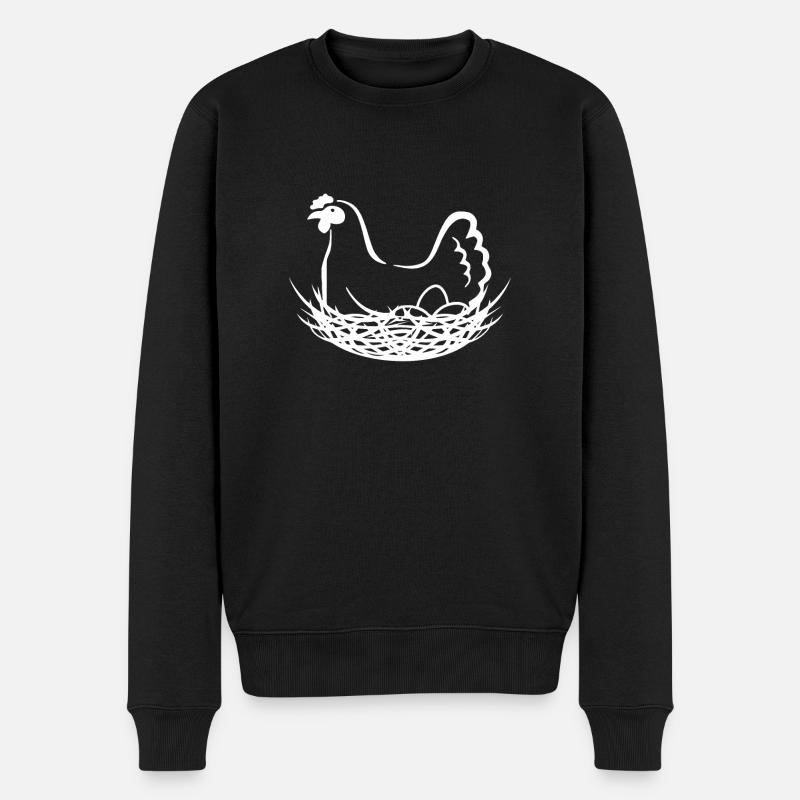 Henne 3 - - Männer Premium Bio Pullover - Schwarz