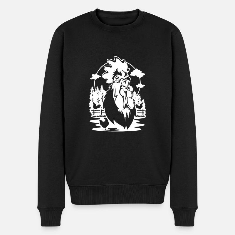Henne - - Männer Premium Bio Pullover - Schwarz