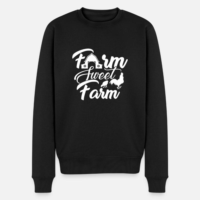 Bauernhof Süßer Bauernhof 4 - - Männer Premium Bio Pullover - Schwarz