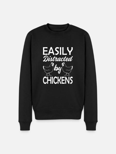 Easily distracted by chickens 2 - - Men's Premium Organic Jumper - black