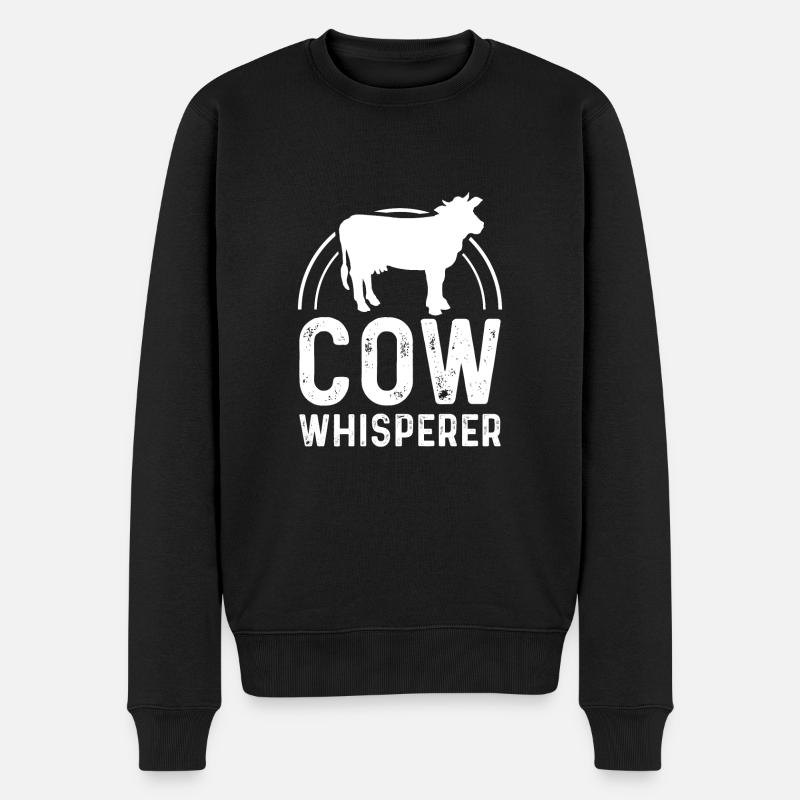 Kuhflüsterer 1 - - Männer Premium Bio Pullover - Schwarz