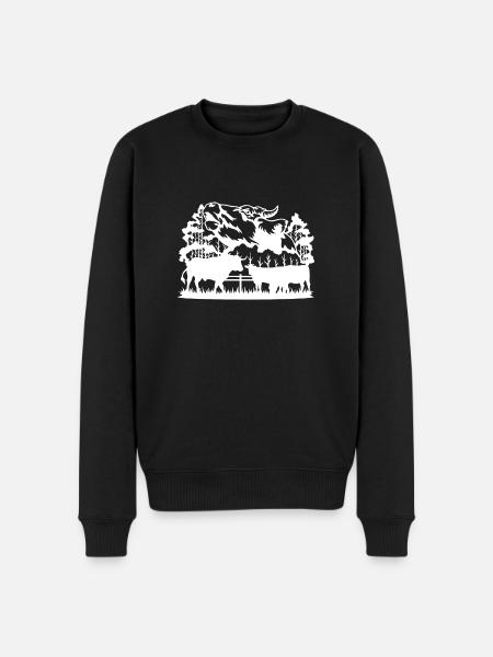 Vache- - Pull Premium bio Homme - noir