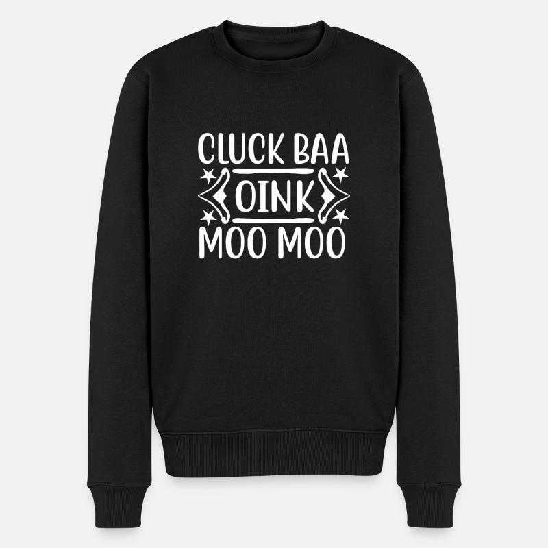 Gackern Baa Oink Muh Muh - - Männer Premium Bio Pullover - Schwarz