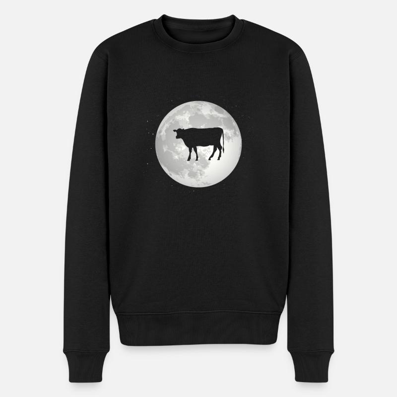 Pleine Lune - Vache - - Pull Premium bio Homme - noir