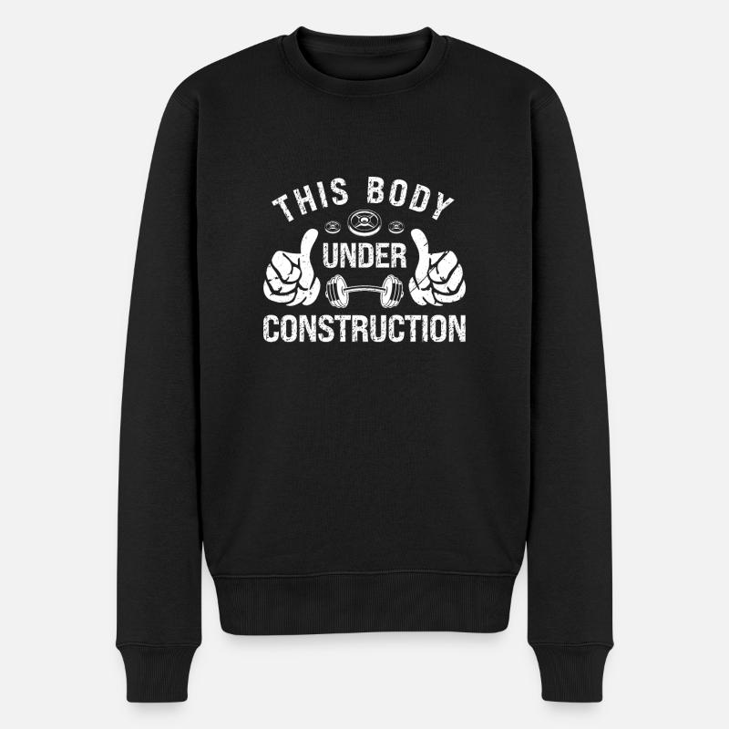 Dieser Körper im Aufbau - - Männer Premium Bio Pullover - Schwarz