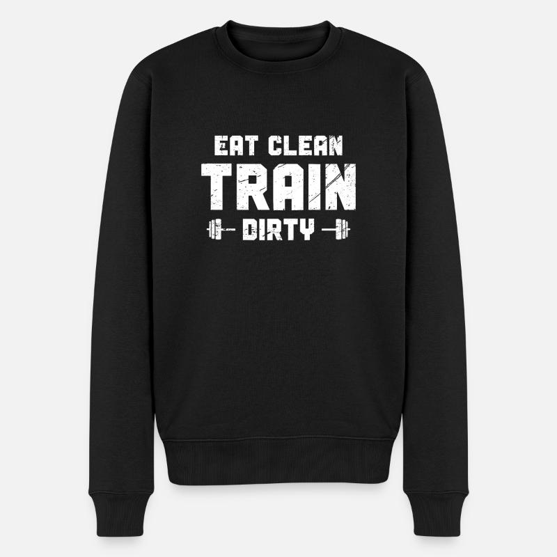 Mangez propre Train sale - - Pull Premium bio Homme - noir