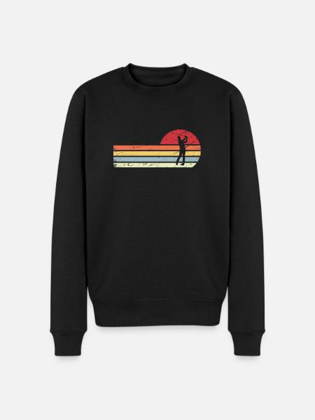 Soleil et lignes rétro - Golf - - Pull Premium bio Homme - noir