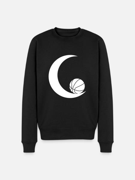 Mondsichel - Basketball - - Männer Premium Bio Pullover - Schwarz