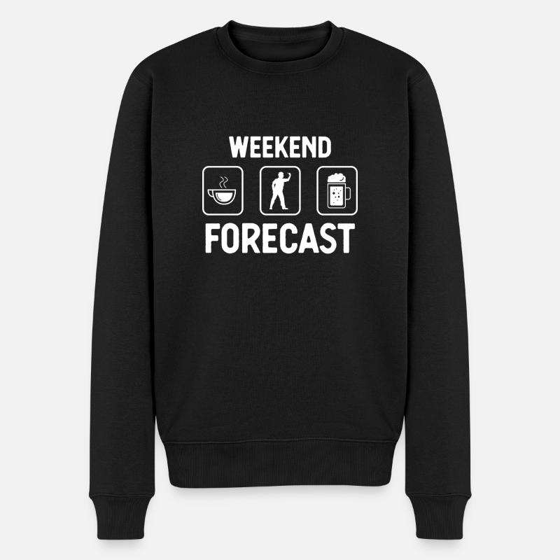 Wochenendvorhersage - Dartspieler - - Männer Premium Bio Pullover - Schwarz