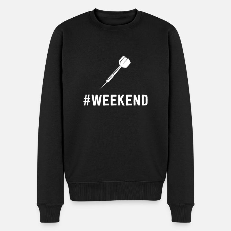 Wochenende - Dart - - Männer Premium Bio Pullover - Schwarz