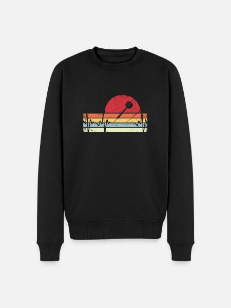 Lignes rétro - Heartbeat - Fléchettes - - Pull Premium bio Homme - noir