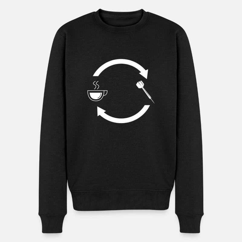 Loading the Arrows - Coffee - Darts - - Men's Premium Organic Jumper - black