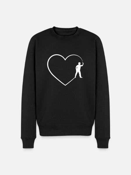 Line Heart - Dart Player - - Men's Premium Organic Jumper - black