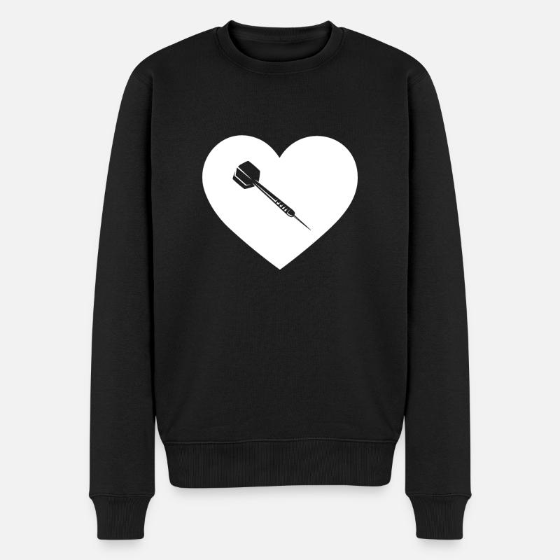 Herzform - Dart - - Männer Premium Bio Pullover - Schwarz
