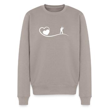 Heart - Dart Player - - Men's Premium Organic Jumper - taupe - Front - Nico (187cm)