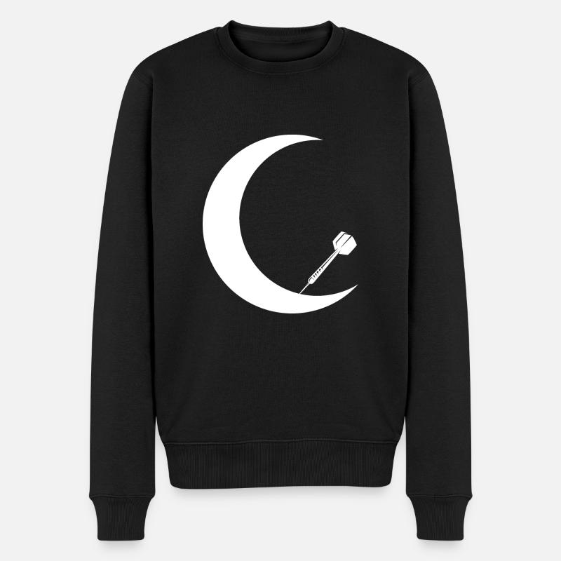Mondsichel - Dart - - Männer Premium Bio Pullover - Schwarz