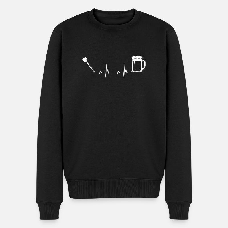 Beer - Heart palpitations - Darts - - Men's Premium Organic Jumper - black