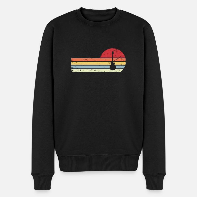 Sun and Retro Lines - Guitare - - Pull Premium bio Homme - noir