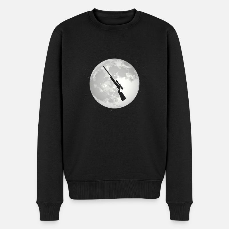 Vollmond - Jagd - - Männer Premium Bio Pullover - Schwarz