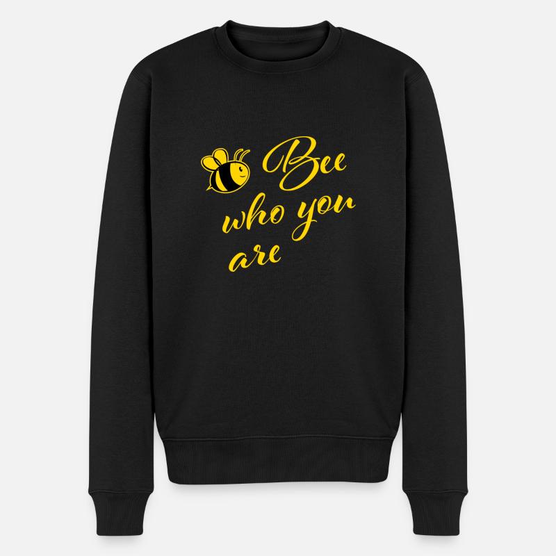 Bee who you are - Männer Premium Bio Pullover - Schwarz