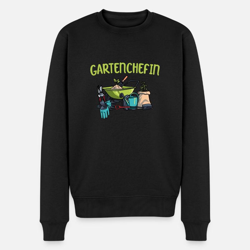 Gartenchefin Gärtnerin Hobbygärtnerin Geschenk - Männer Premium Bio Pullover - Schwarz