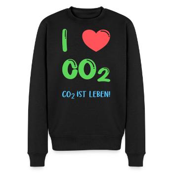 I Love Co2 - Männer Premium Bio Pullover - Schwarz - Vorne - Nico (187cm)