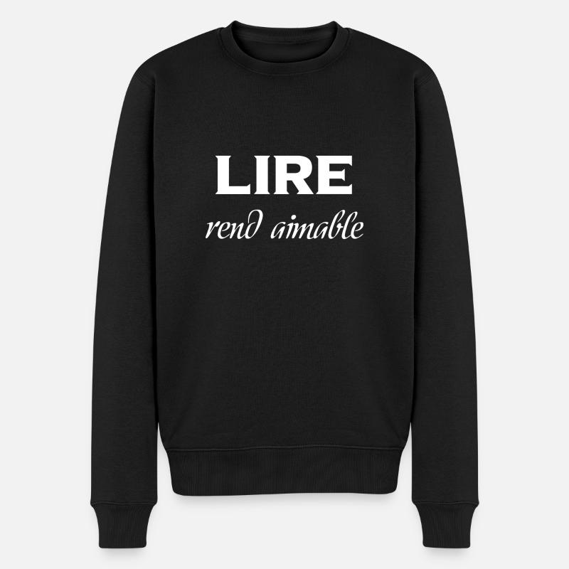 lire rend aimable2 - Pull Premium bio Homme - noir