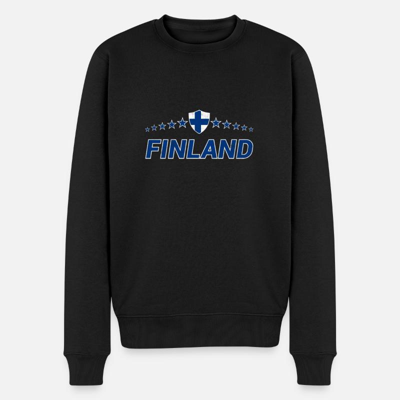 Finnland - Männer Premium Bio Pullover - Schwarz