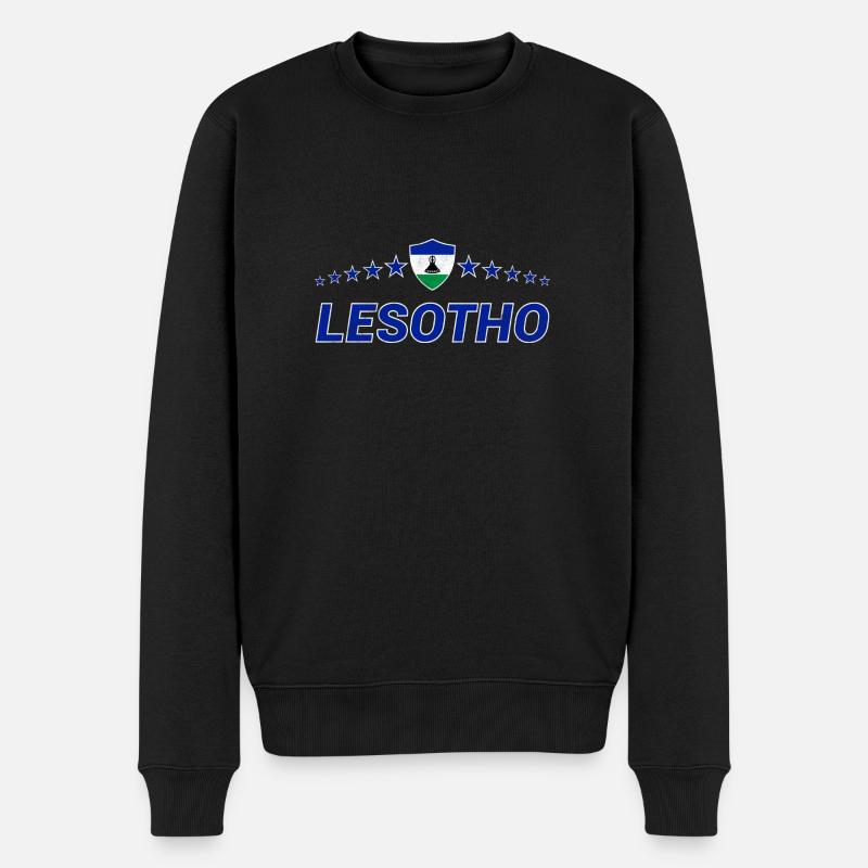 Lesotho - Männer Premium Bio Pullover - Schwarz