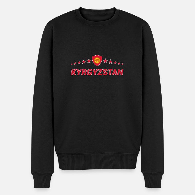 Kirgisistan - Männer Premium Bio Pullover - Schwarz