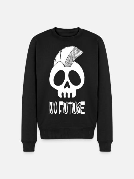 White punk skull - Men's Premium Organic Jumper - black