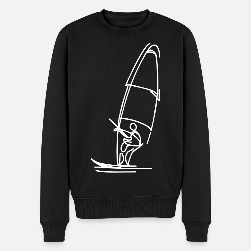 Croquis de planche à voile - Pull Premium bio Homme - noir
