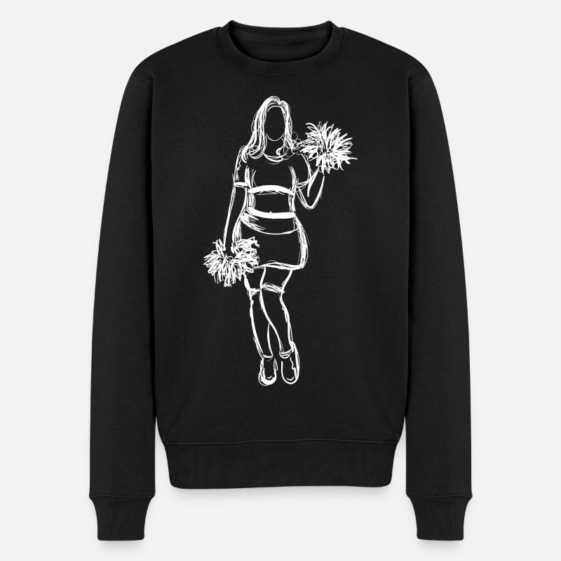 Cheerleaderin Zeichnung - Männer Premium Bio Pullover - Schwarz