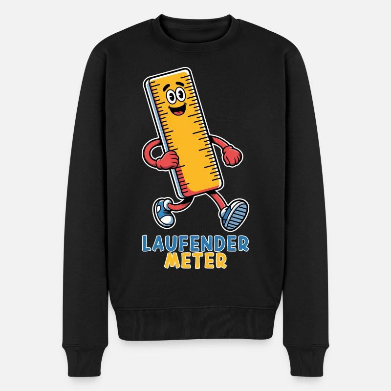 Laufender Meter klein lustig Zwerg Spitzname - Männer Premium Bio Pullover - Schwarz