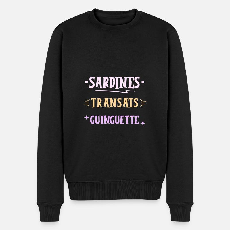 Sardines Transats et Guinguette - Pull Premium bio Homme - noir
