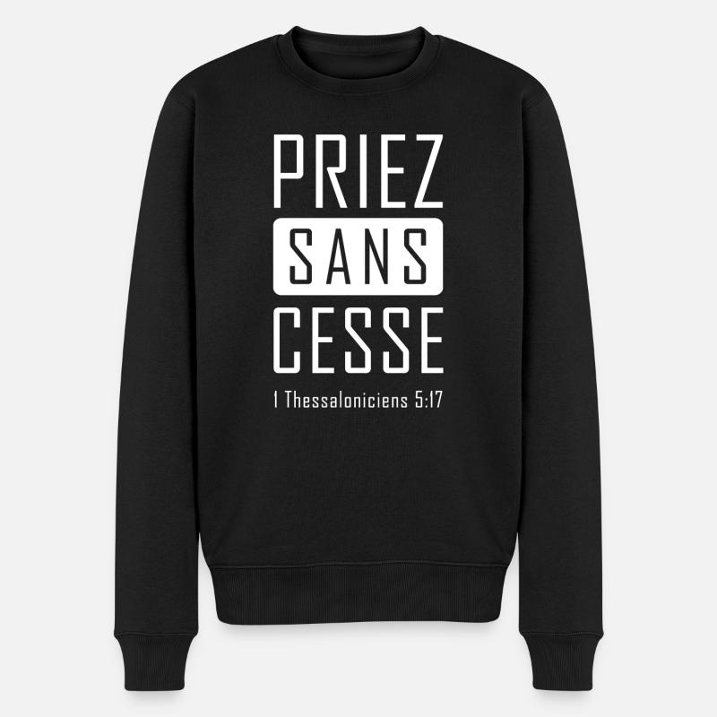 verset (version blanc) - Pull Premium bio Homme - noir