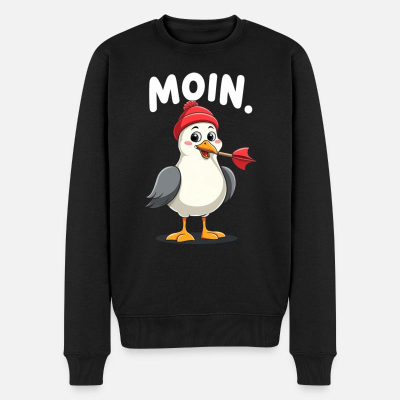Darts Dart Moin Möwe - Männer Premium Bio Pullover - Schwarz