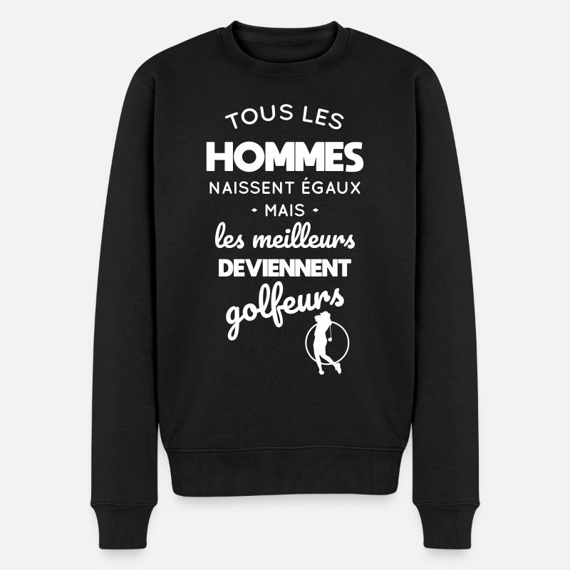 Golf - Hommes égaux meilleurs deviennent golfeurs - Pull Premium bio Homme - noir