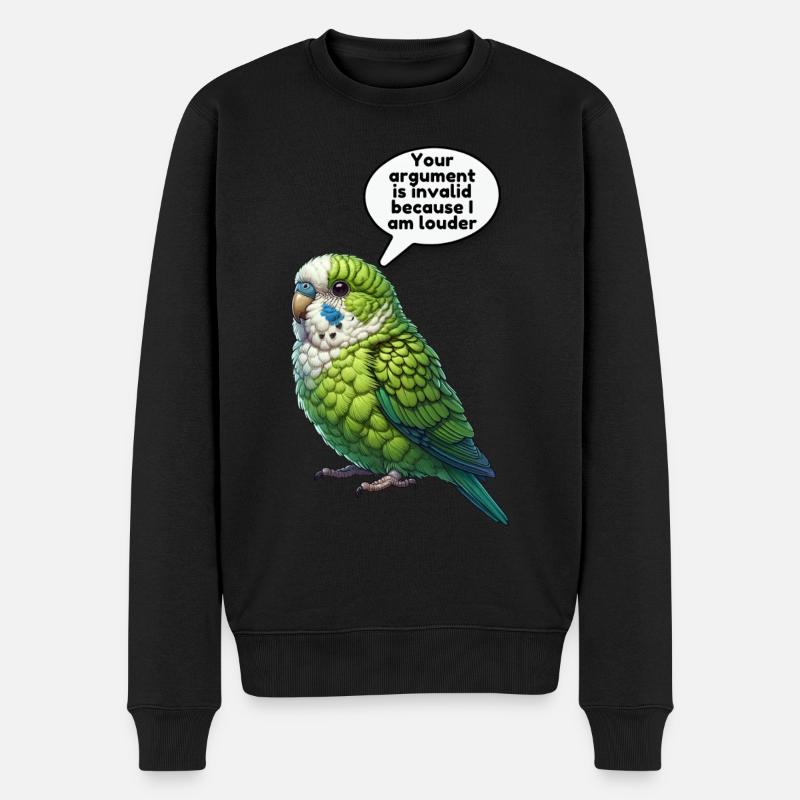 Perroquet Oiseau Perroquet vert - Pull Premium bio Homme - noir