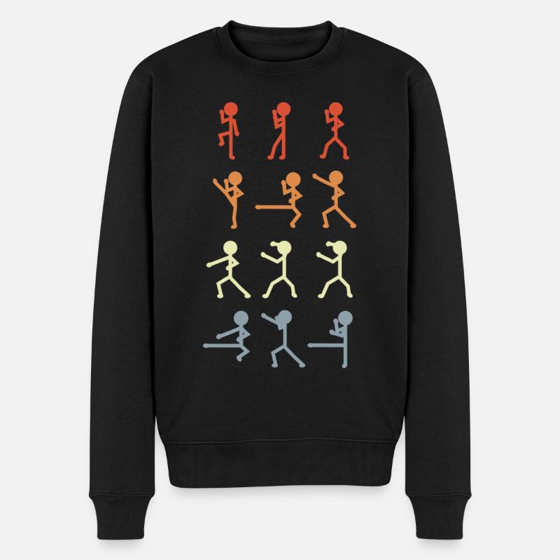 Figurines de karaté drôles - Pull Premium bio Homme - noir