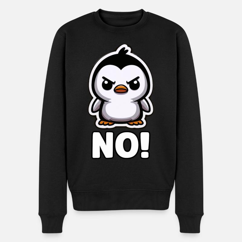 Lustiger Pinguin Niedlicher Pinguin Pinguin Geschenk - Männer Premium Bio Pullover - Schwarz