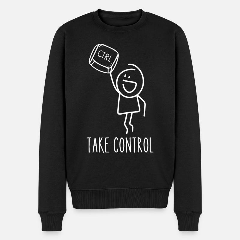 Take Control – Lustiges IT-Design - Männer Premium Bio Pullover - Schwarz