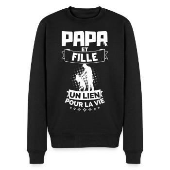T-shirt Fête des Pères - Papa et Fille - Pull Premium bio Homme - noir - Devant - Nico (187cm)
