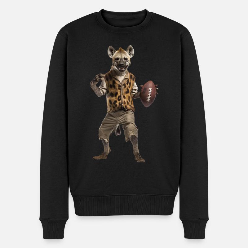 Hyänen Fußball - Männer Premium Bio Pullover - Schwarz