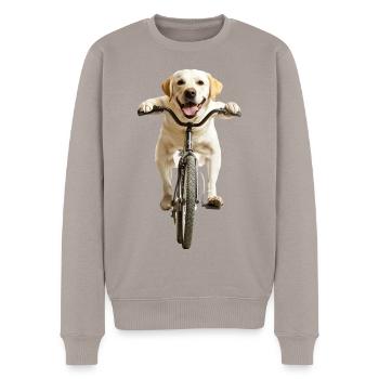 Labrador Retriever - Männer Premium Bio Pullover - Taupe - Vorne - Nico (187cm)