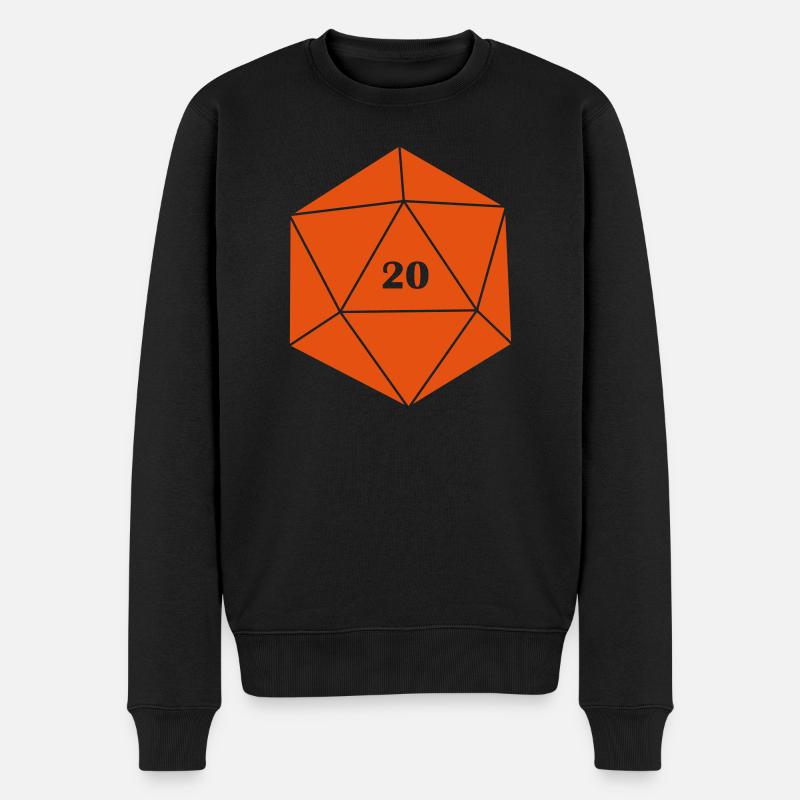 Würfel 20 - Männer Premium Bio Pullover - Schwarz