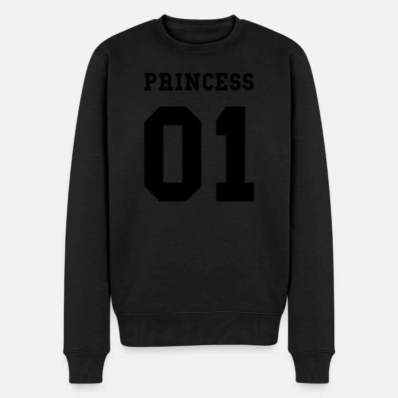princess 01 - Männer Premium Bio Pullover - Schwarz