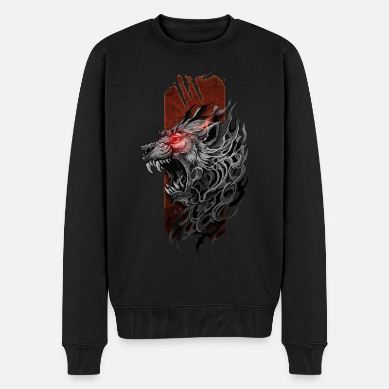 Ur-Inferno: Wütender Pavianaffe - Männer Premium Bio Pullover - Schwarz